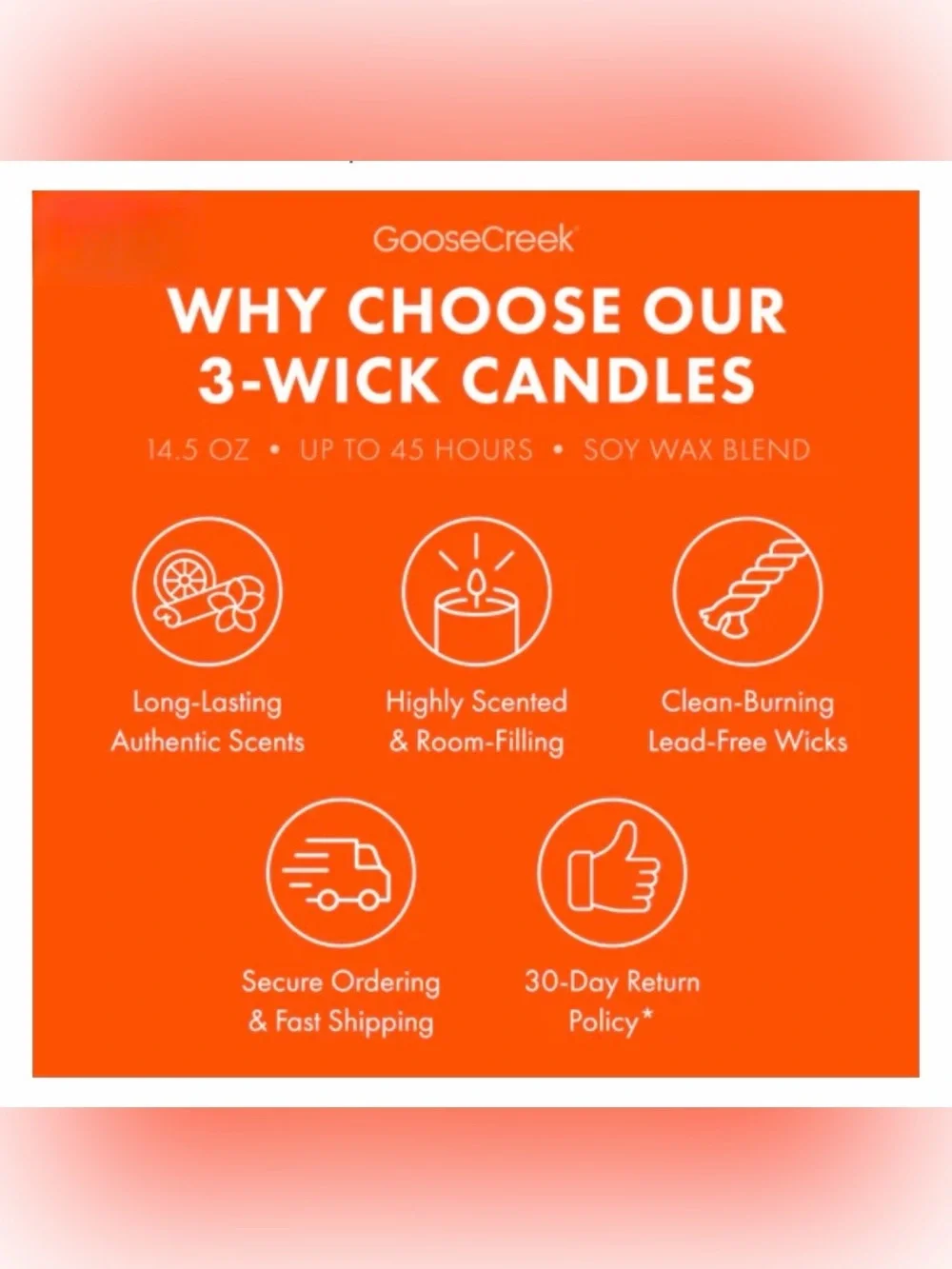 Goose Creek Peach Rings 3-Wick Candle